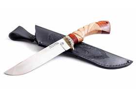 Нож ручной работы Беляк из стали х12мф, резная рукоять орех-венге