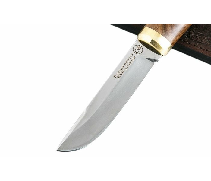 Нож ручной работы Финский малый из стали кованой 95Х18, рукоять орех