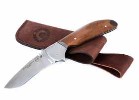 Складной нож ручной работы Крот - 3 из стали кованой 95Х18, рукоять сапеле