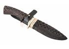 Эксклюзивный охотничий нож Сибиряк: дамасская сталь, рукоять венге, ножны венге, резьба по дереву