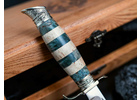 Нож Финка ВМФ из стали D2 авторская, наборная рукоять карельская береза, кожаные ножны, не разборная