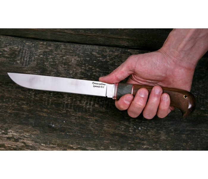 Финский нож 'Puukko' -2 из стали кованой D2, рукоять амазакуе