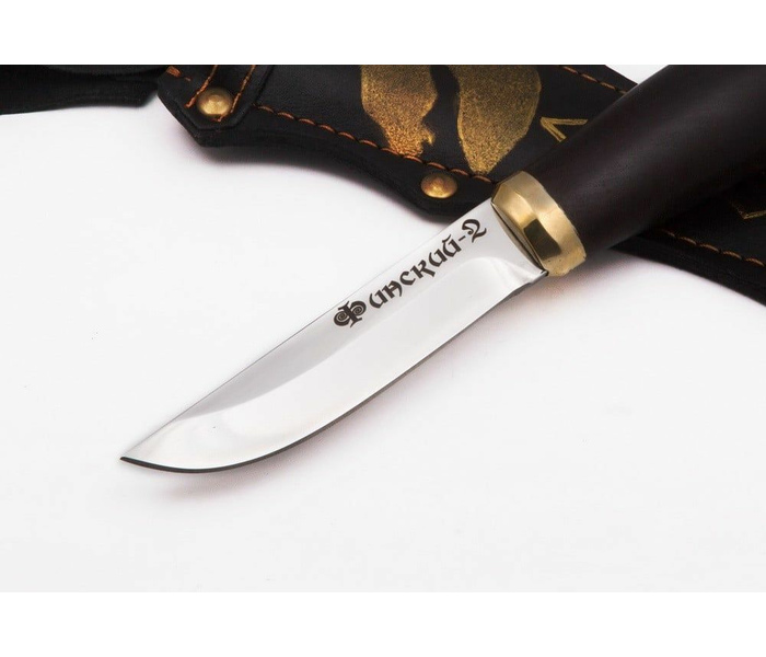 Финский нож ручной работы 'Puukko' малый -2 из стали кованой 95Х18 рукоять граб, литье
