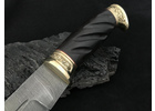 Казачий нож Пластунский-2 из стали Дамаск, рукоять черный граб, литье