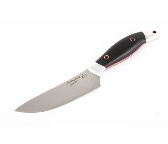 Кухонный нож 'Овощной': сталь D2, рукоять черный граб, дюраль