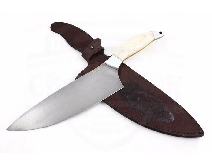 Кухонный нож 'Шеф-Повар': сталь Булат, рукоять камень, дюраль