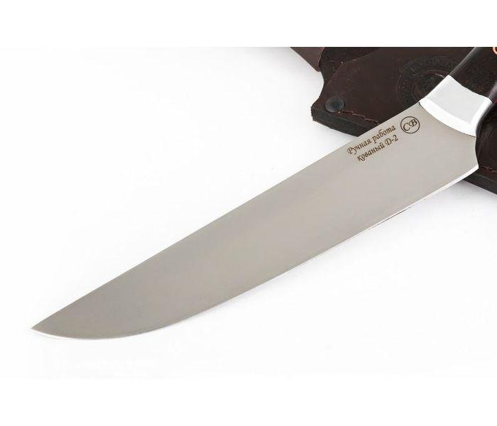 Кухонный нож 'Су-Шеф': сталь D2, рукоять черный граб, дюраль