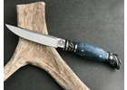 Нож Финка НКВД из стали 95x18 авторская, 4мм обух, рукоять карельская береза, кожаные ножны, разборная