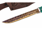 Нож Финский: сталь Ламинированная, рукоять стабилизированная карельская береза, вставка акрил, тыльник дюраль