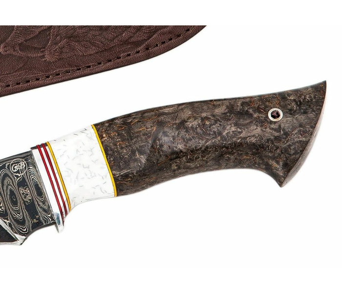 нож Коршун: сталь Ламинированная, рукоять стабилизированная карельская береза, акрил