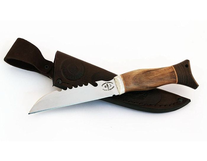 Нож кухонный ручной работы Варан: сталь 95х18, рукоять орех-венге