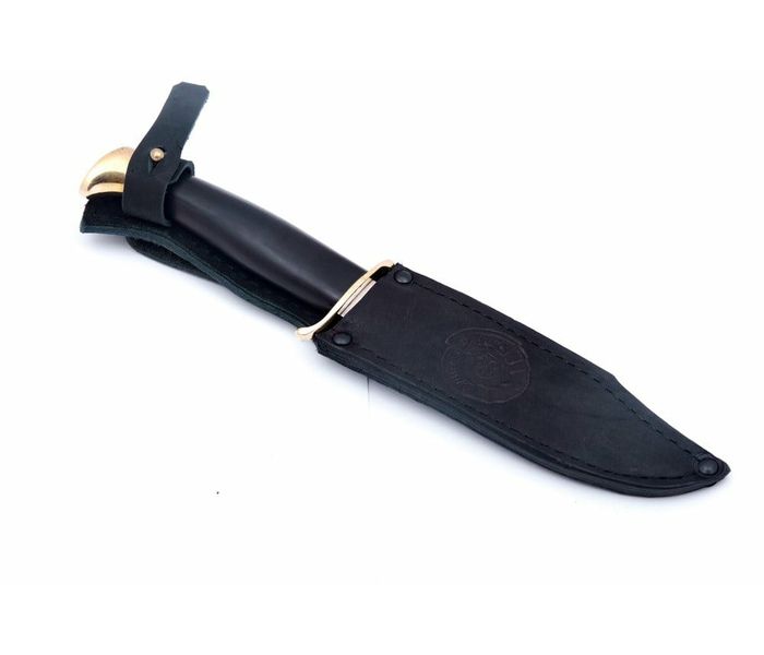 нож разведчика ручной работы 'НР-40' сталь кованая 95х18, рукоять черный граб