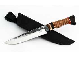 Нож ручной работы Буйвол из стали х12мф, резная рукоять орех-венге