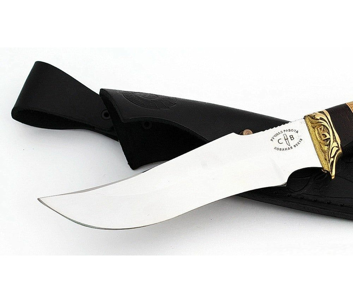 Нож ручной работы Дрозд из стали кованой 95х18 рукоять сапеле-венге