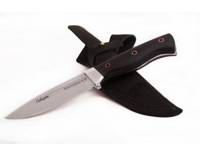 Нож ручной работы Егерь из кованой стали 95х18 рукоять цельнометаллическая - граб