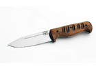 Нож ручной работы Егерь из стали кованой 95х18, дол, рукоять цельнометаллический, махагон