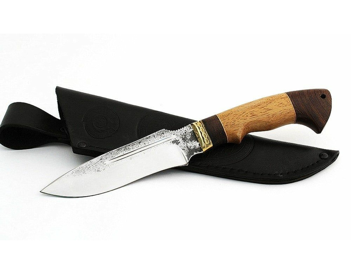 Нож ручной работы Гамбит из кованой стали 95х18, дол, рукоять сапеле-венге