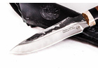 Нож ручной работы Гамбит из стали х12мф,кривой дол, рукоять граб-махагон