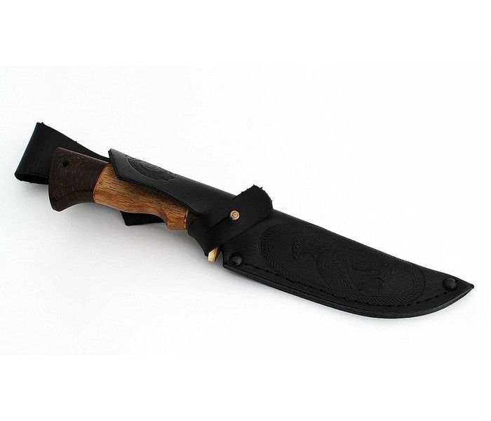 Нож ручной работы Горностай из стали кованой 95х18 рукоять сапеле-венге