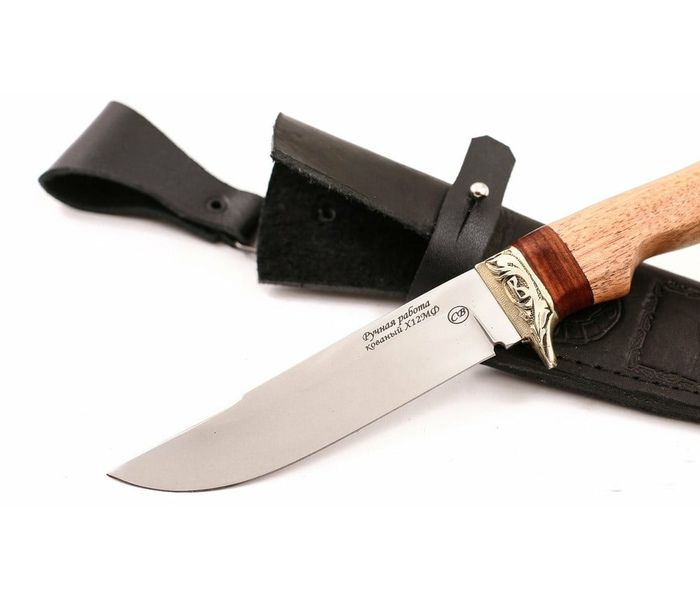 Нож ручной работы Горностай из стали х12мф, рукоять падук-сапеле