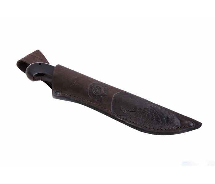 нож ручной работы 'Калмык' из стали кованой 95х18 рукоять черный граб