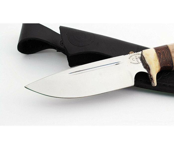 Нож ручной работы Казбек из стали кованой 95х18, дол, рукоять орех-венге