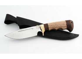 Нож ручной работы Казбек из стали кованой 95х18, дол, рукоять орех-венге