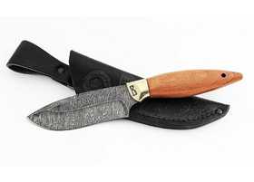 Нож ручной работы Коршун из стали дамаск, каменный век, рукоять сапеле