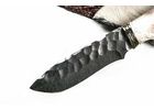 Нож ручной работы Коршун из стали дамаск,каменный век,художественная резная рукоять рог лося