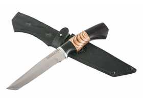 нож ручной работы 'Монах' из стали кованой 95х18 рукоять орех - черный граб