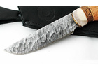 Нож ручной работы Росомаха из стали дамаск,каменный век, рукоять сапеле