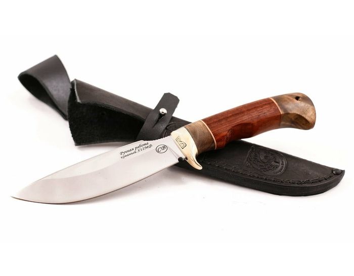 Нож ручной работы Русак из стали х12мф, рукоять сапеле-венге