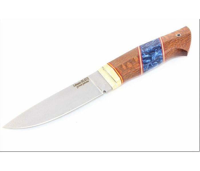 Нож ручной работы Сайга из стали Lohmann BE-KUT рукоять лайсвуд - акрил