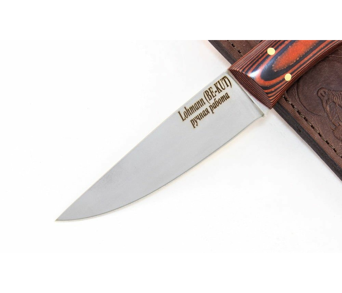 Нож ручной работы Сайга из стали Lohmann BE-KUT рукоять микарта