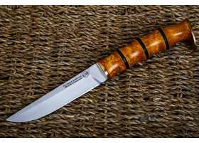 нож ручной работы 'Сампи-Бамбук' сталь 95Х18 рукоять карельская береза