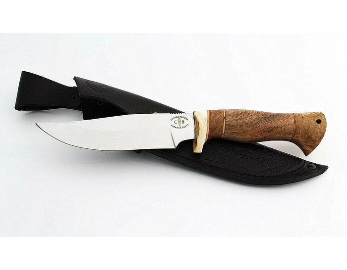 Нож ручной работы Сапсан из стали кованой 95х18, рукоять сапеле