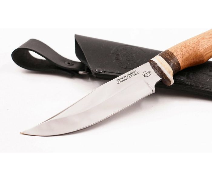 Нож ручной работы Сапсан из стали х12мф, рукоять сапеле-венге