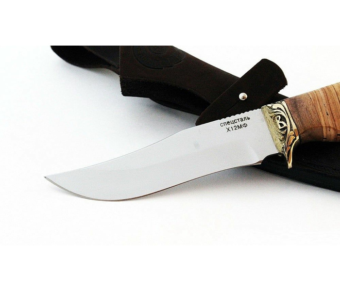 Нож ручной работы Сапсан малый из стали х12мф, рукоять береста