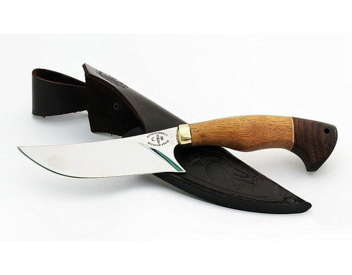 Нож ручной работы Сурок из стали кованой 95х18, рукоять орех-венге