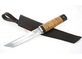Нож ручной работы Танто из кованой стали 95х18, рукоять береста