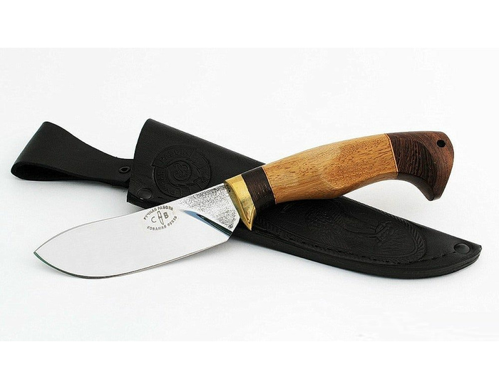 Нож ручной работы Верон из кованой стали 95х18 рукоять сапеле-венге
