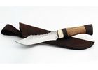 Нож ручной работы Ящер из стали кованой 95х18, пила, рукоять орех-венге
