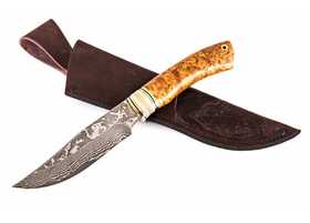 нож Сапсан: сталь Ламинированный дамаск, рукоять стабилизированная кар. береза
