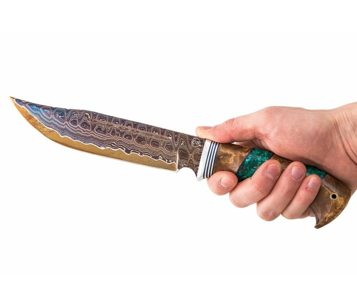 нож Тайга: сталь Ламинированная, рукоять стабилизированная карельская береза, вставка акрил