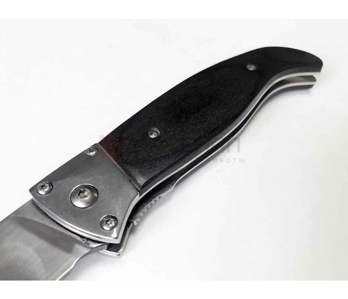 Складной нож 'Лиса' из стали Х12МФ, рукоять черный граб