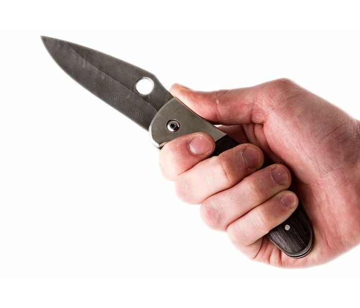 Складной нож ручной работы Дрозд из стали дамаск рукоять венге