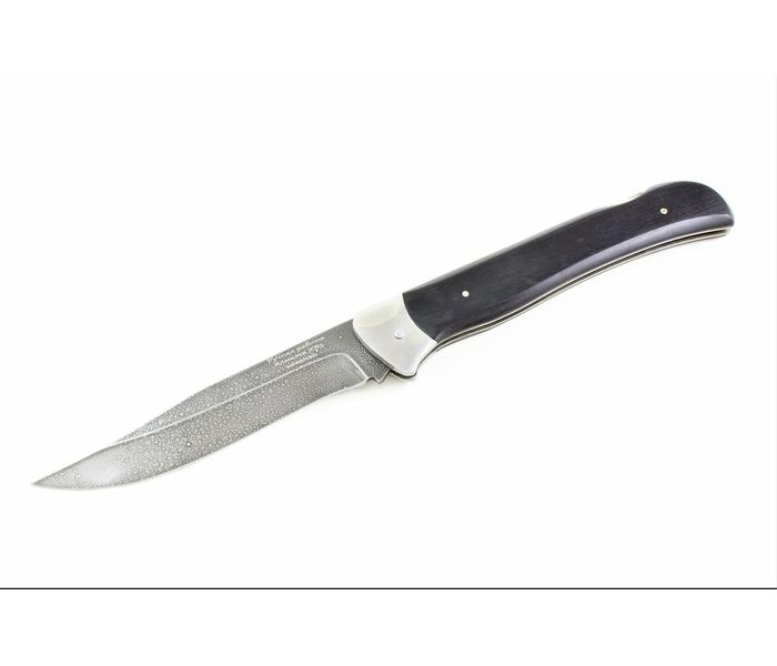 Складной нож ручной работы Егерь из стали Алмазка, рукоять черный граб