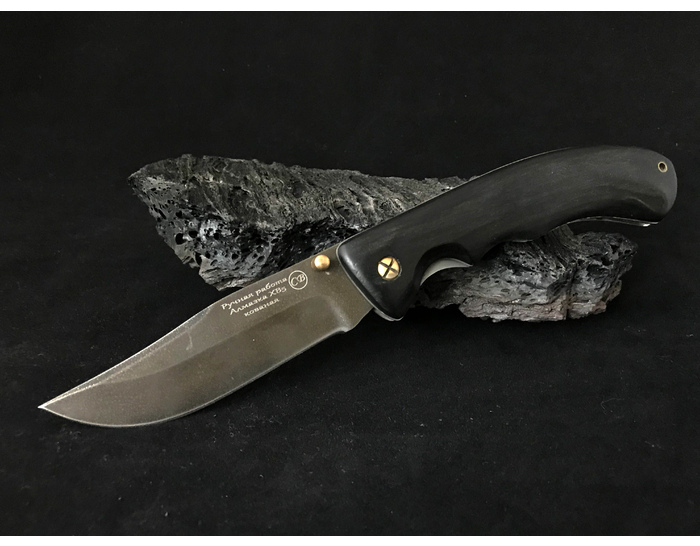 Складной нож ручной работы Егерь малый из стали Алмазка ХВ-5, рукоять венге