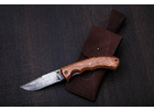Складной нож ручной работы Егерь малый из стали Дамаск, рукоять сапеле