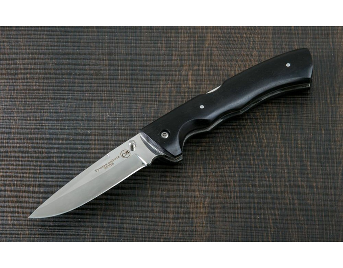 Складной нож ручной работы Казбек - 3 из стали 95Х18 рукоять черный граб